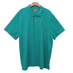 Nike Polo Shirt Mens XXL Green Tiger Woods Frank Masters Breathable Outdoor Golf